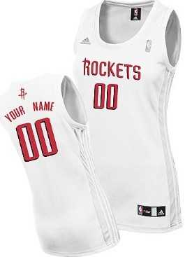 Women%27s Customized Houston Rockets White Jersey->customized nba jersey->Custom Jersey